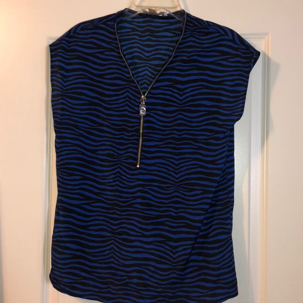 Royal blue zebra dress shirt